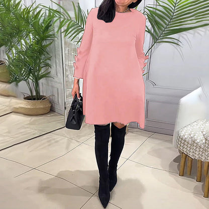 LAURENTIA - Vestido casual de manga larga para mujeres