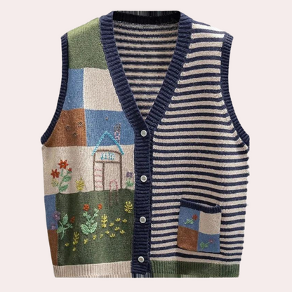 ELISA - Cárdigan de punto para mujer con bolsillo