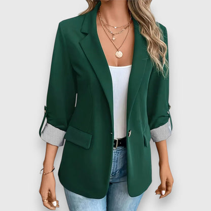 Blazer relajada con mangas remangadas para mujer – CELIA