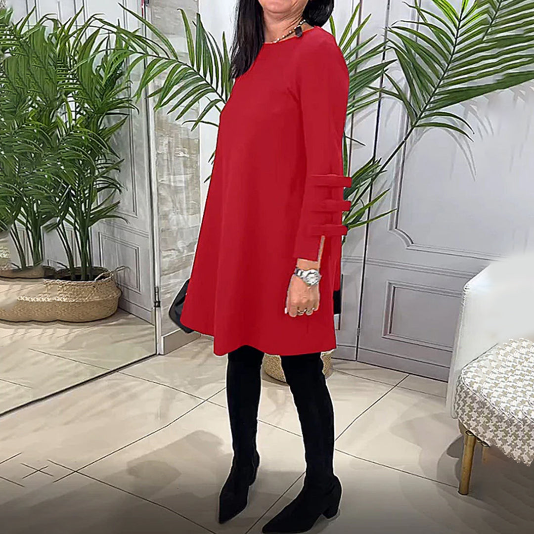 LAURENTIA - Vestido casual de manga larga para mujeres