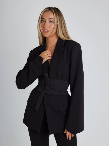 Blazer Elegante con Cinturón para Mujer – RENATA