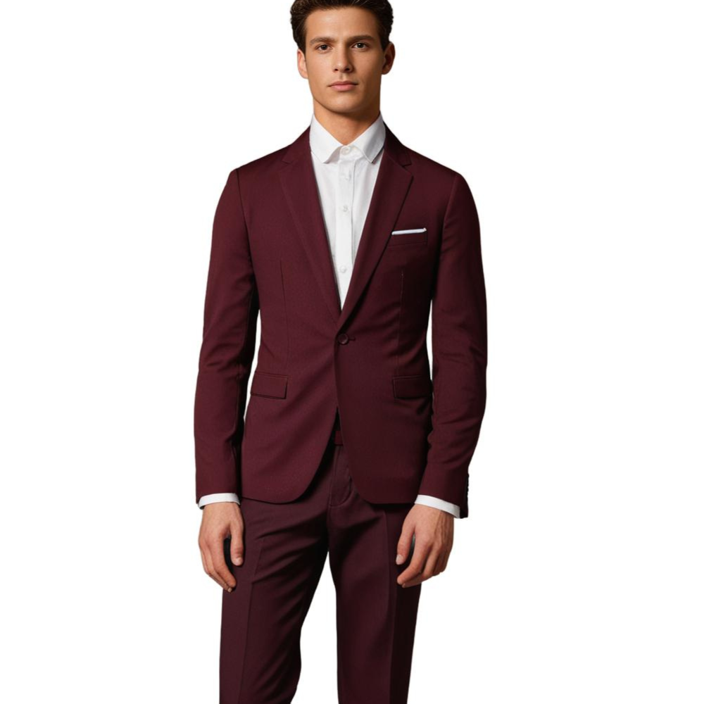 Traje masculino con blazer y pantalón slim fit – VESTARO