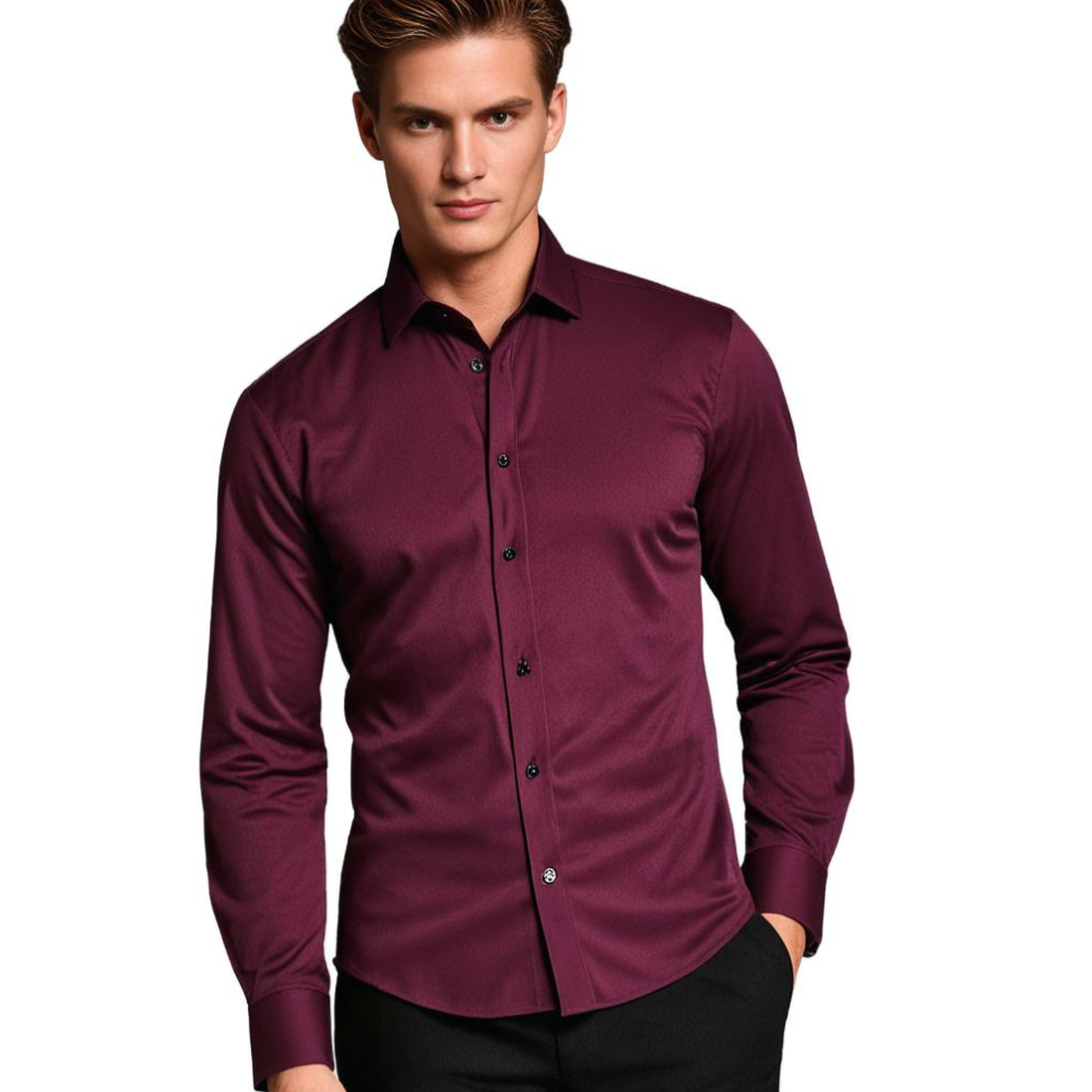 MARCOS - Camisa slim fit de manga larga para hombre