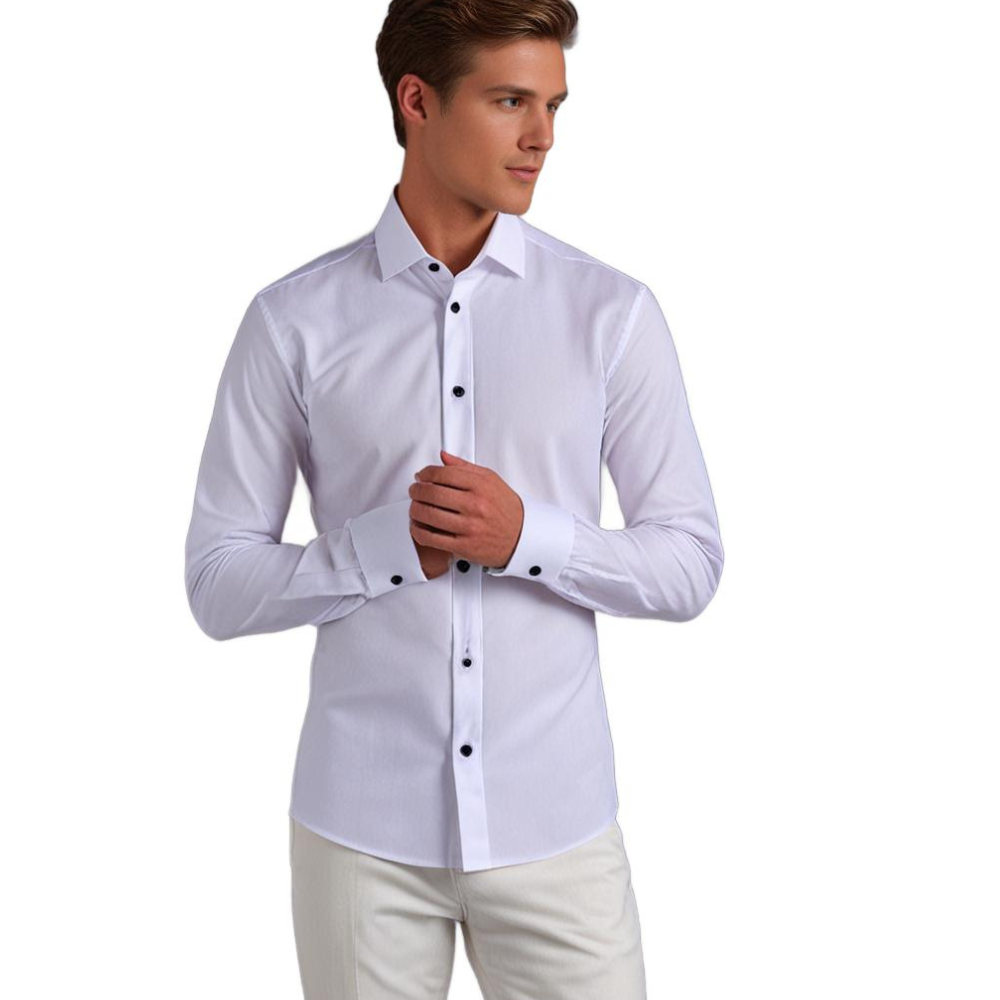 MARCOS - Camisa slim fit de manga larga para hombre