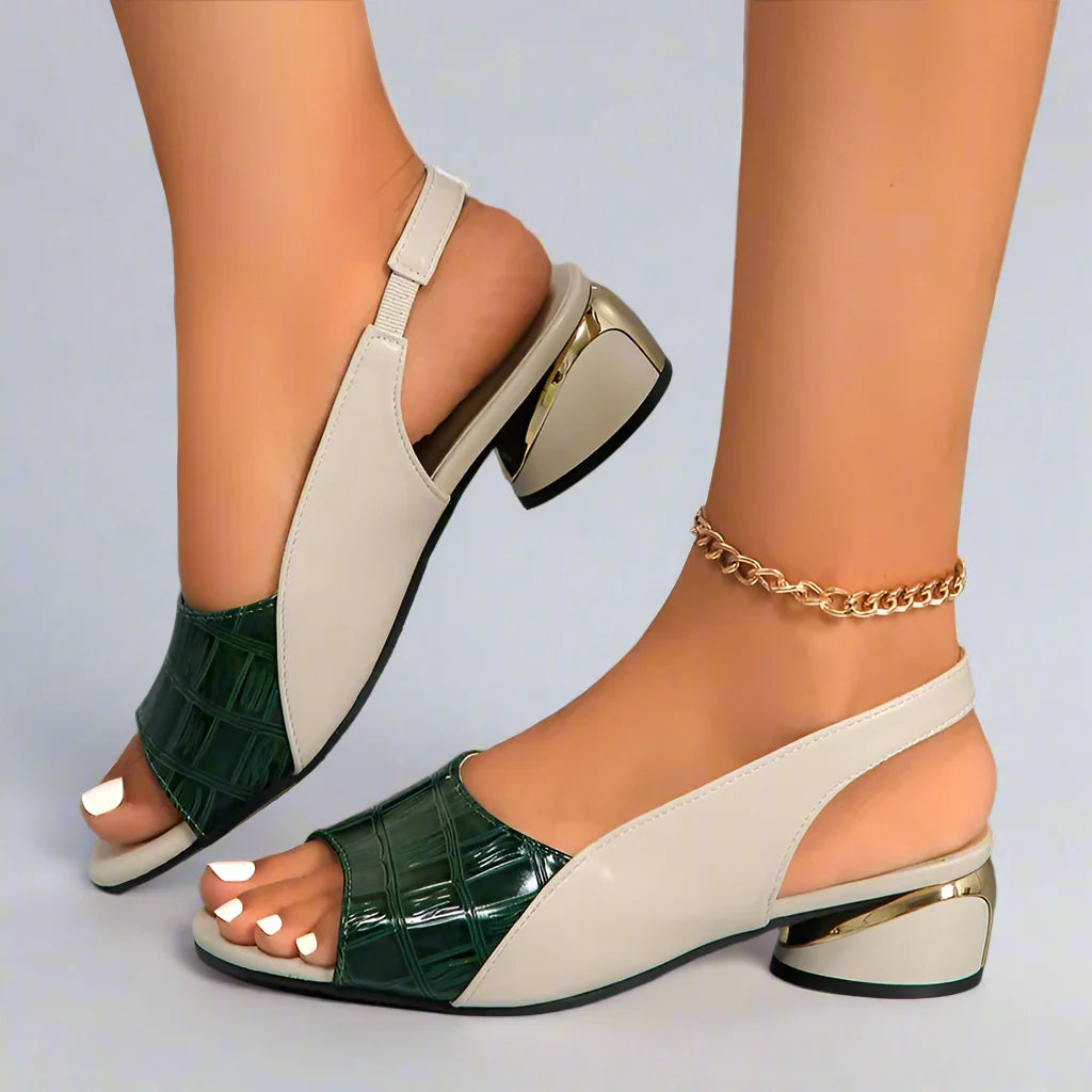 Sandalias abiertas con detalle efecto cocodrilo para mujer – LURESSA