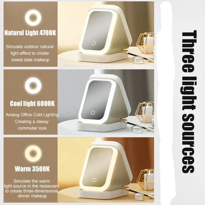 Neceser de maquillaje con espejo LED portátil para viaje – KORI