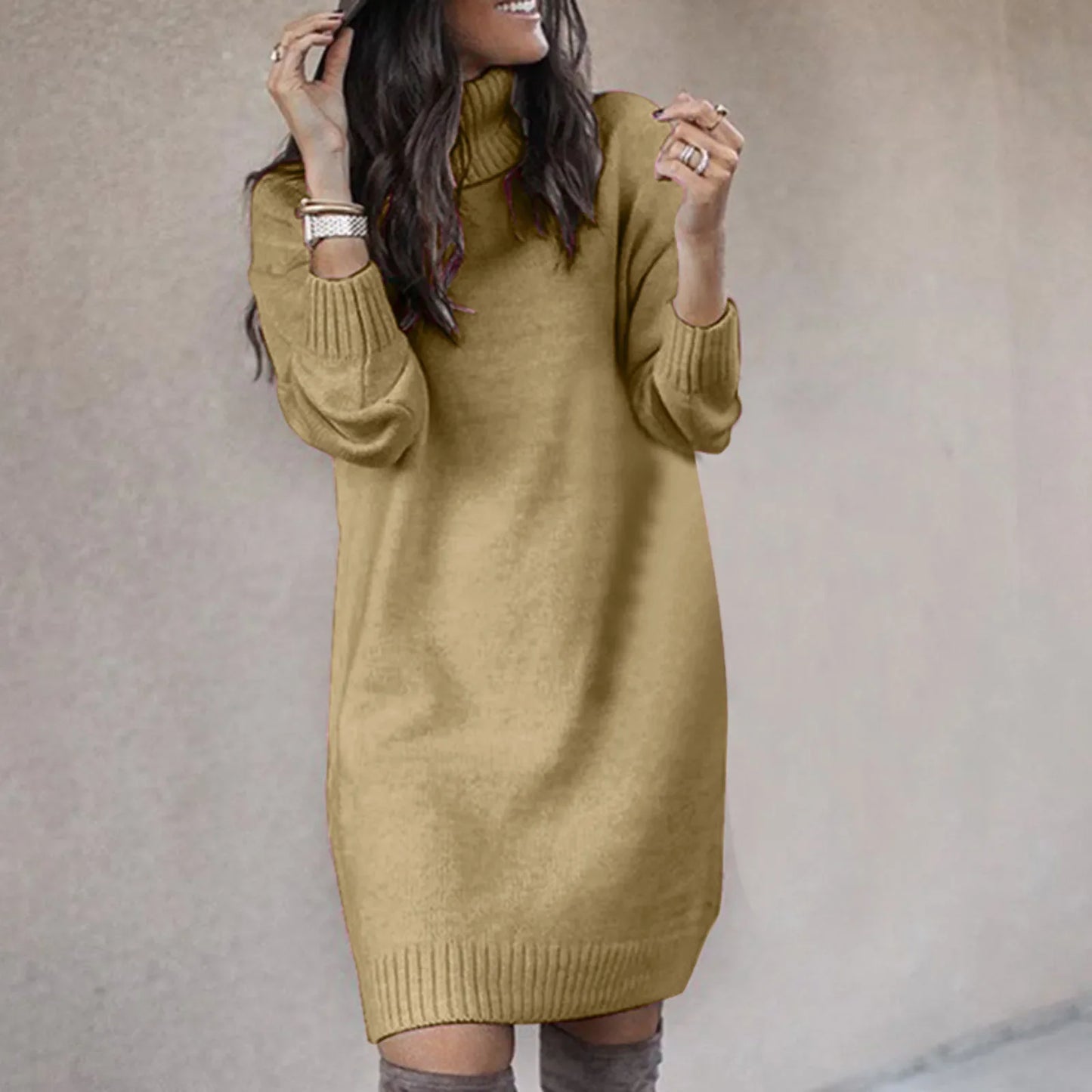 HERMINA - Vestido suéter casual para mujeres para el invierno