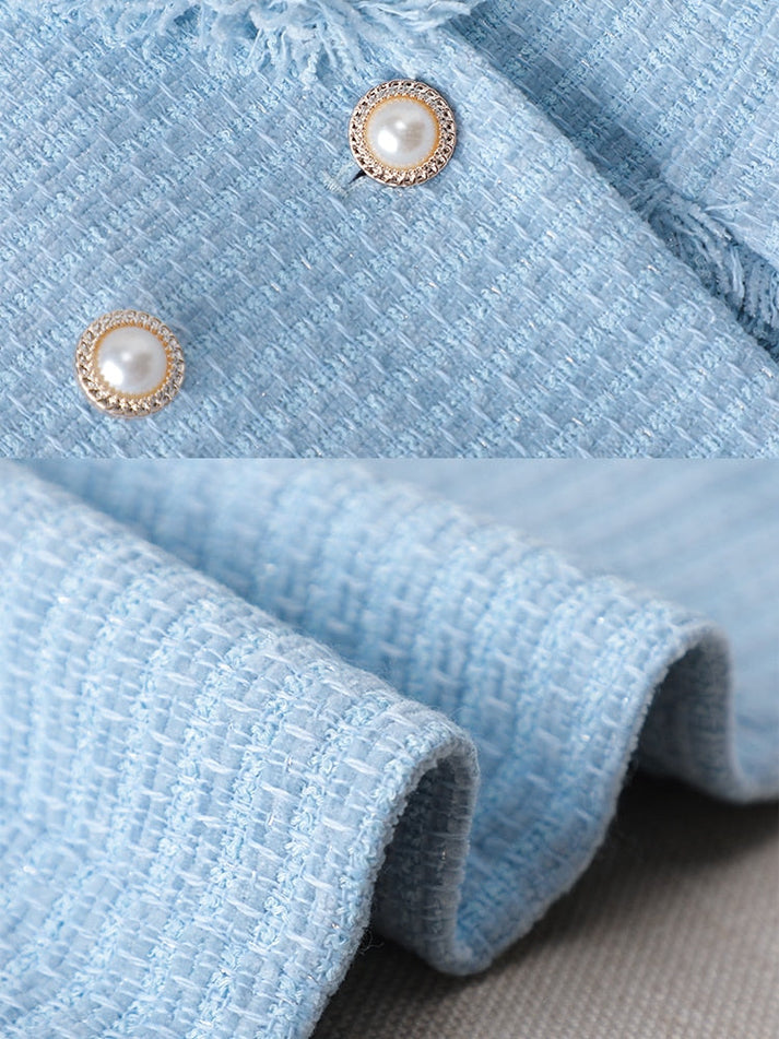 ROMOLA – Blazer estiloso con flecos y tela texturizada para mujer