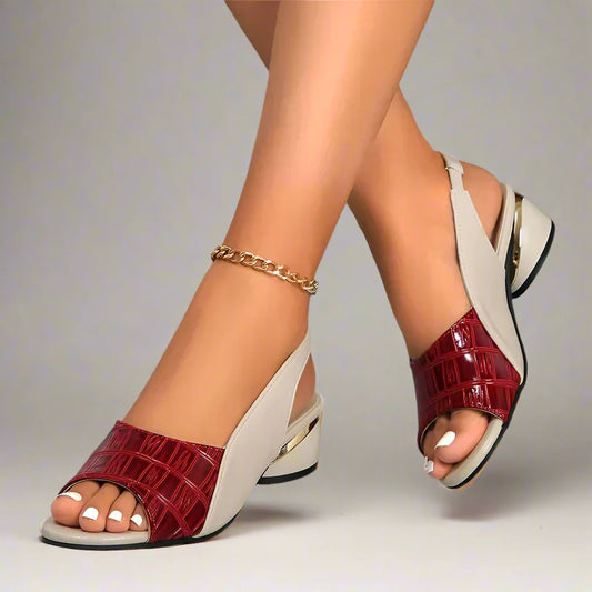 Sandalias abiertas con detalle efecto cocodrilo para mujer – LURESSA