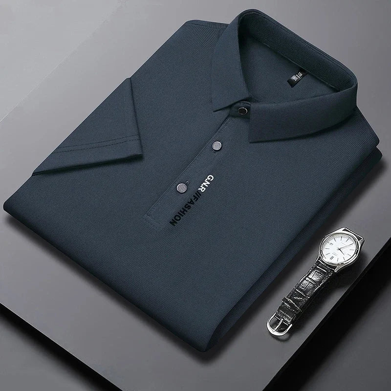 Polo clásico de hombre con cuello refinado y cierre elegante – ELIOT