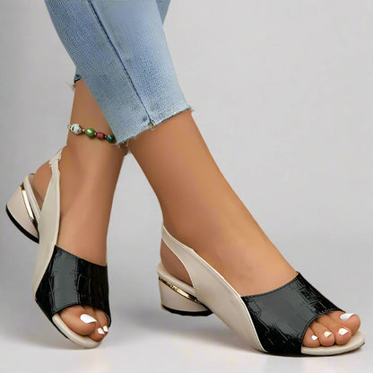 Sandalias abiertas con detalle efecto cocodrilo para mujer – LURESSA