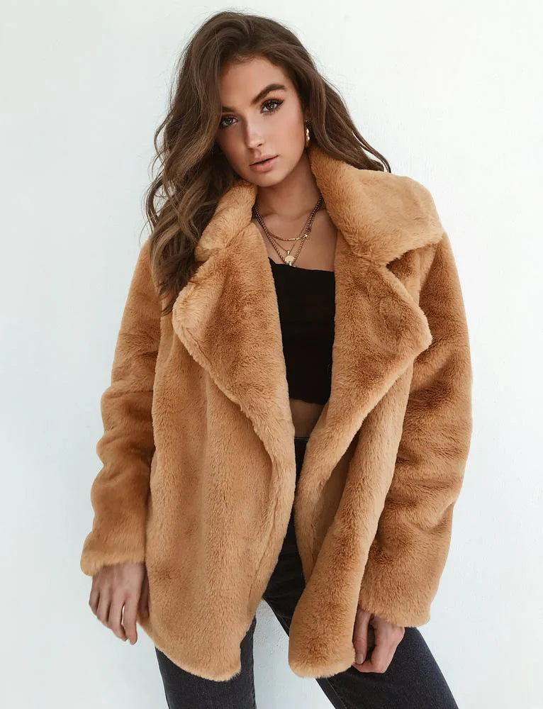 LISELOTTE - Chaqueta de invierno para mujeres con solapa de peluche