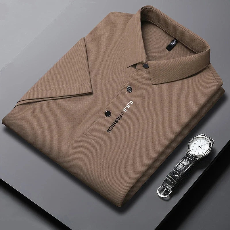 Polo clásico de hombre con cuello refinado y cierre elegante – ELIOT