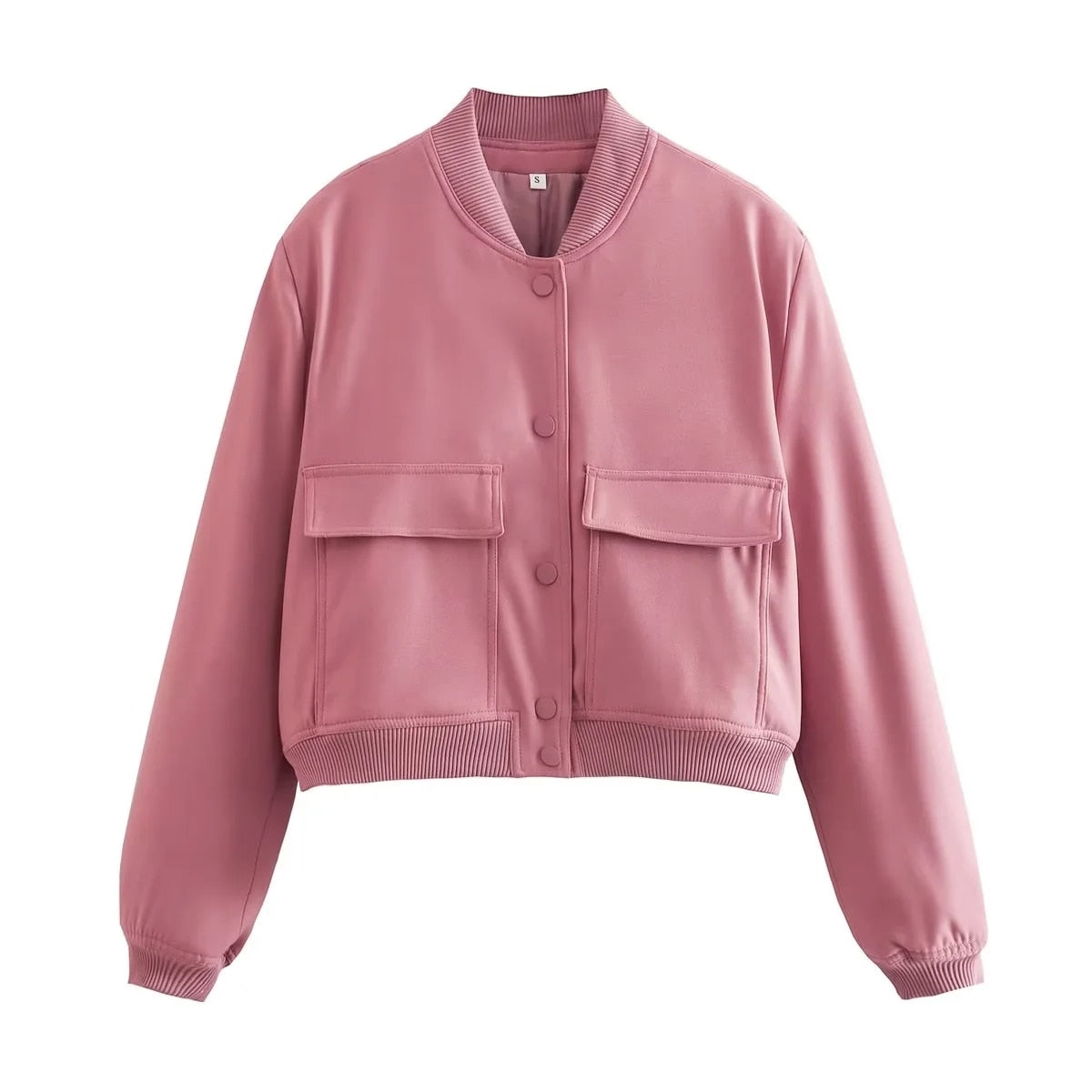 LUNA - Chaqueta cropped con cierre de botones para mujer