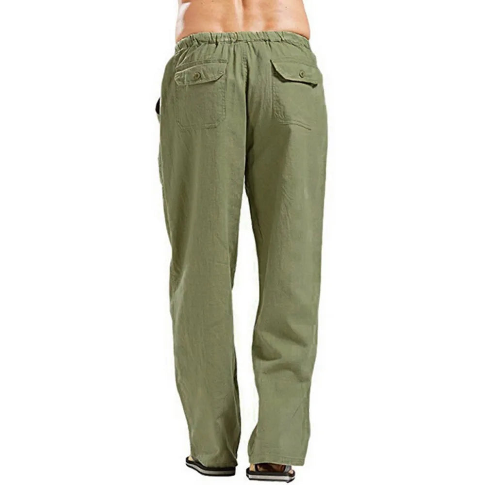 Pantalón ligero de hombre con cintura ajustable y corte recto – LOUIS