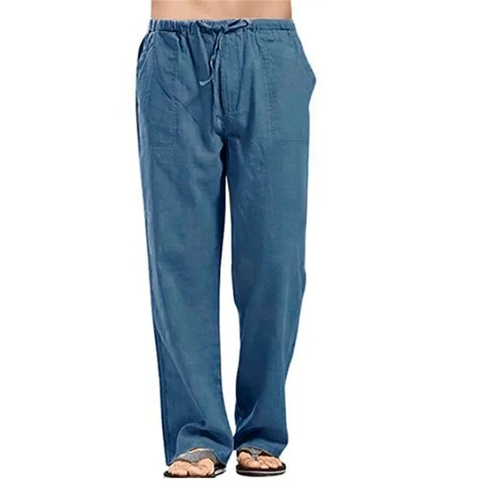 Pantalón ligero de hombre con cintura ajustable y corte recto – LOUIS