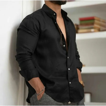 Camisa de lino transpirable de hombre, frescura y estilo estival – Ronnie