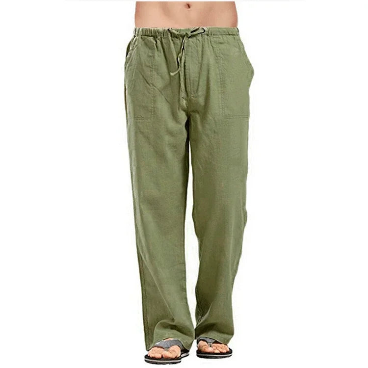 Pantalón ligero de hombre con cintura ajustable y corte recto – LOUIS