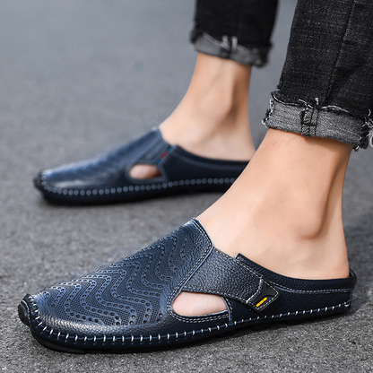 Mules de cuero para hombre con laterales abiertos – JARREN