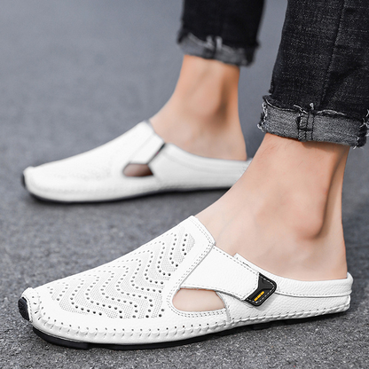 Mules de cuero para hombre con laterales abiertos – JARREN