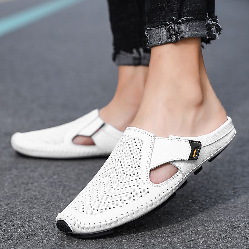 Mules de cuero para hombre con laterales abiertos – JARREN