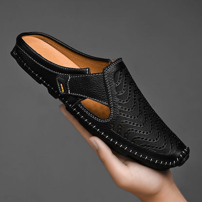 Mules de cuero para hombre con laterales abiertos – JARREN