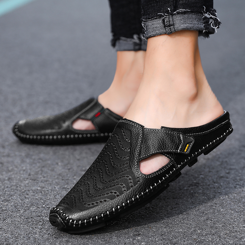 Mules de cuero para hombre con laterales abiertos – JARREN