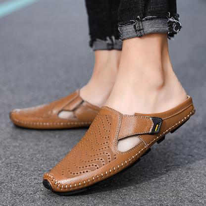 Mules de cuero para hombre con laterales abiertos – JARREN