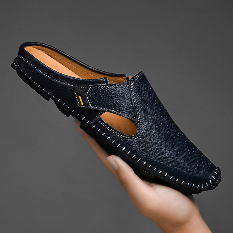 Mules de cuero para hombre con laterales abiertos – JARREN