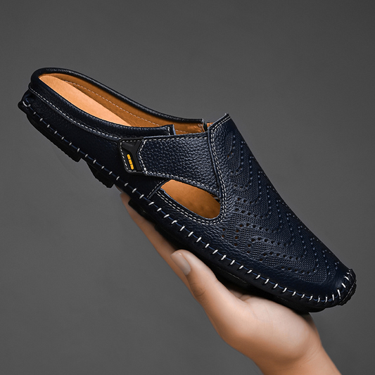 Mules de cuero para hombre con laterales abiertos – JARREN