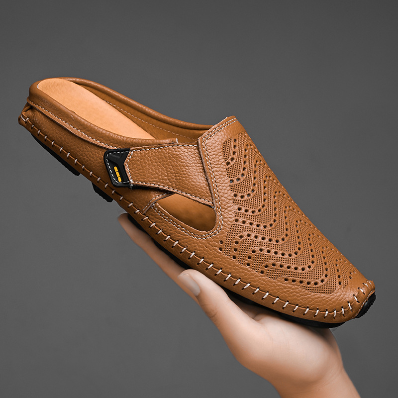 Mules de cuero para hombre con laterales abiertos – JARREN