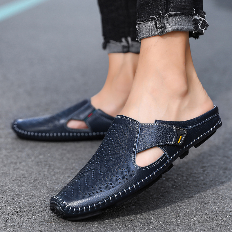 Mules de cuero para hombre con laterales abiertos – JARREN