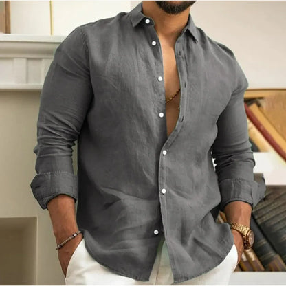 Camisa de lino transpirable de hombre, frescura y estilo estival – Ronnie