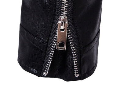 VIGGO - Cazadora motera con cinturón ajustable para hombre