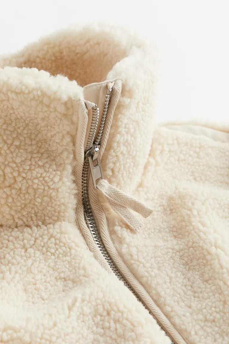 Chaqueta teddy de mujer con cremallera – SARAH