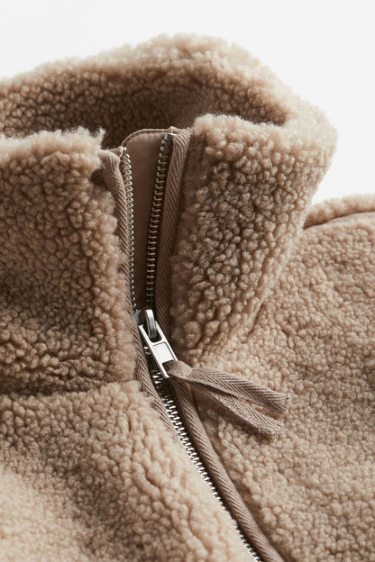 Chaqueta teddy de mujer con cremallera – SARAH