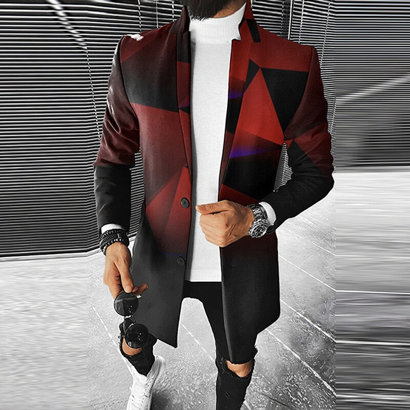 LEONIS - Chaqueta moderna con diseño geométrico para hombre