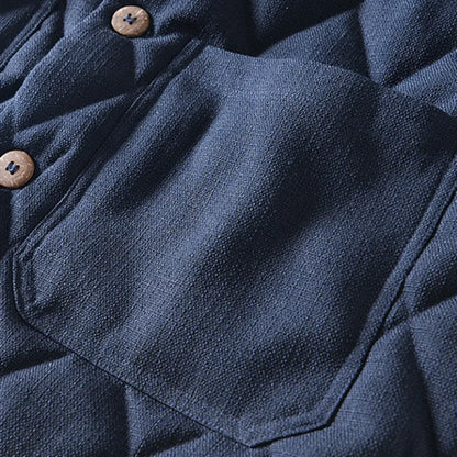 LEON - Chaqueta casual con botones y acolchado en forma de rombos para hombre