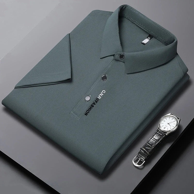 Polo clásico de hombre con cuello refinado y cierre elegante – ELIOT