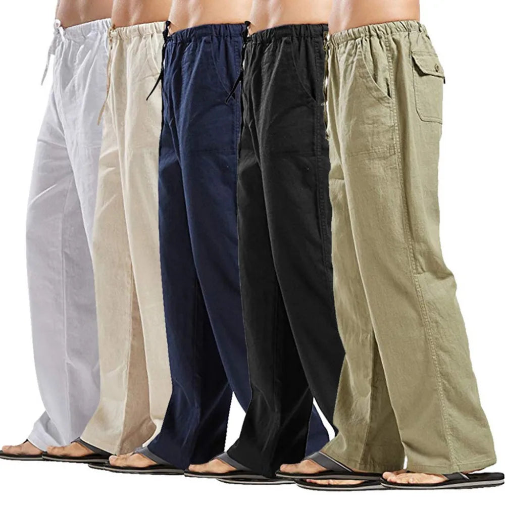 Pantalón ligero de hombre con cintura ajustable y corte recto – LOUIS