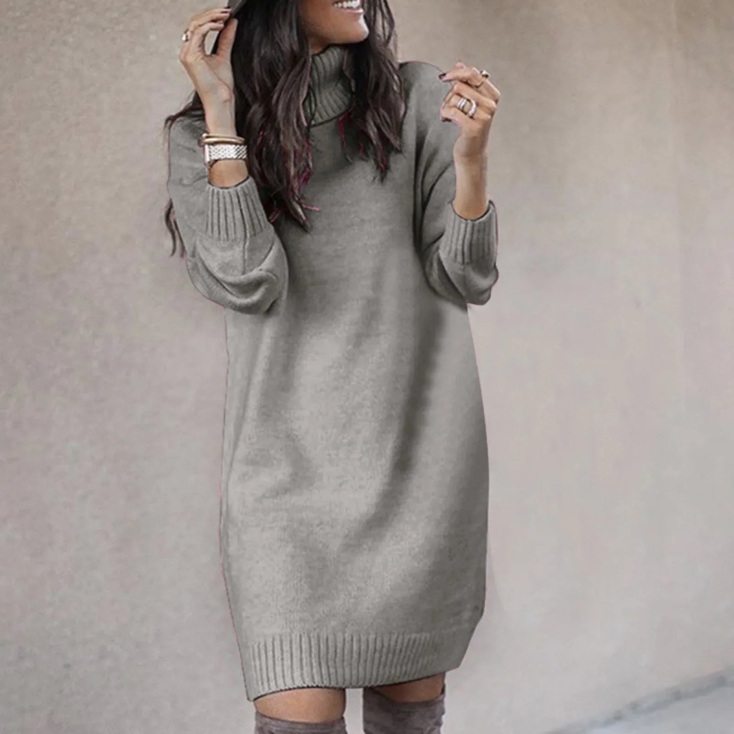 HERMINA - Vestido suéter casual para mujeres para el invierno
