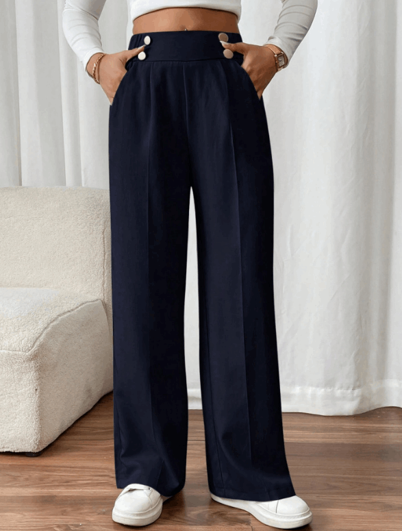 Pantalón de mujer de talle alto con corte recto – ISARA