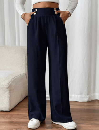Pantalón de mujer de talle alto con corte recto – ISARA
