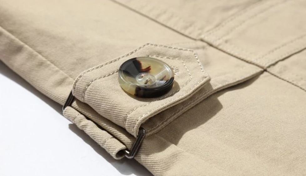 MARIE - Trench coat clásico con doble fila de botones para mujer