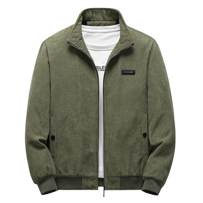 FERNANDO - Chaqueta casual de forro polar con cremallera y puños acanalados para hombre