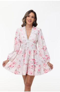 Vestido romántico con estampado floral y corte fluido – NOÉLIA