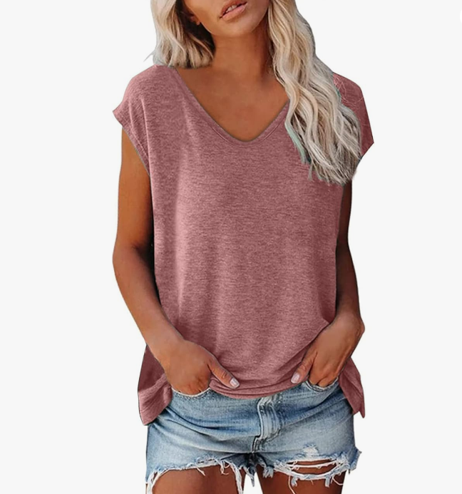 Blusa veraniega de mujer con escote en V y diseño fluido – YENNA