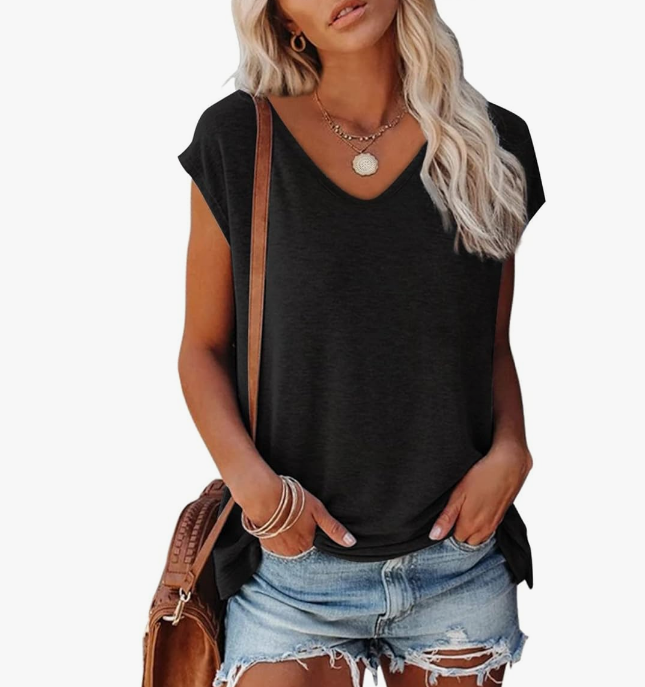 Blusa veraniega de mujer con escote en V y diseño fluido – YENNA