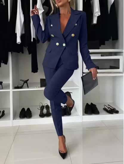 Conjunto de dos piezas para mujer con blazer entallado y pantalón – AMÉLIA RoseSuit