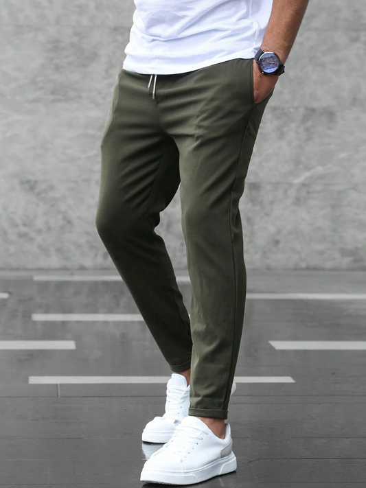 Pantalón de hombre elástico con ajuste slim y estilo versátil – ADRASTOS